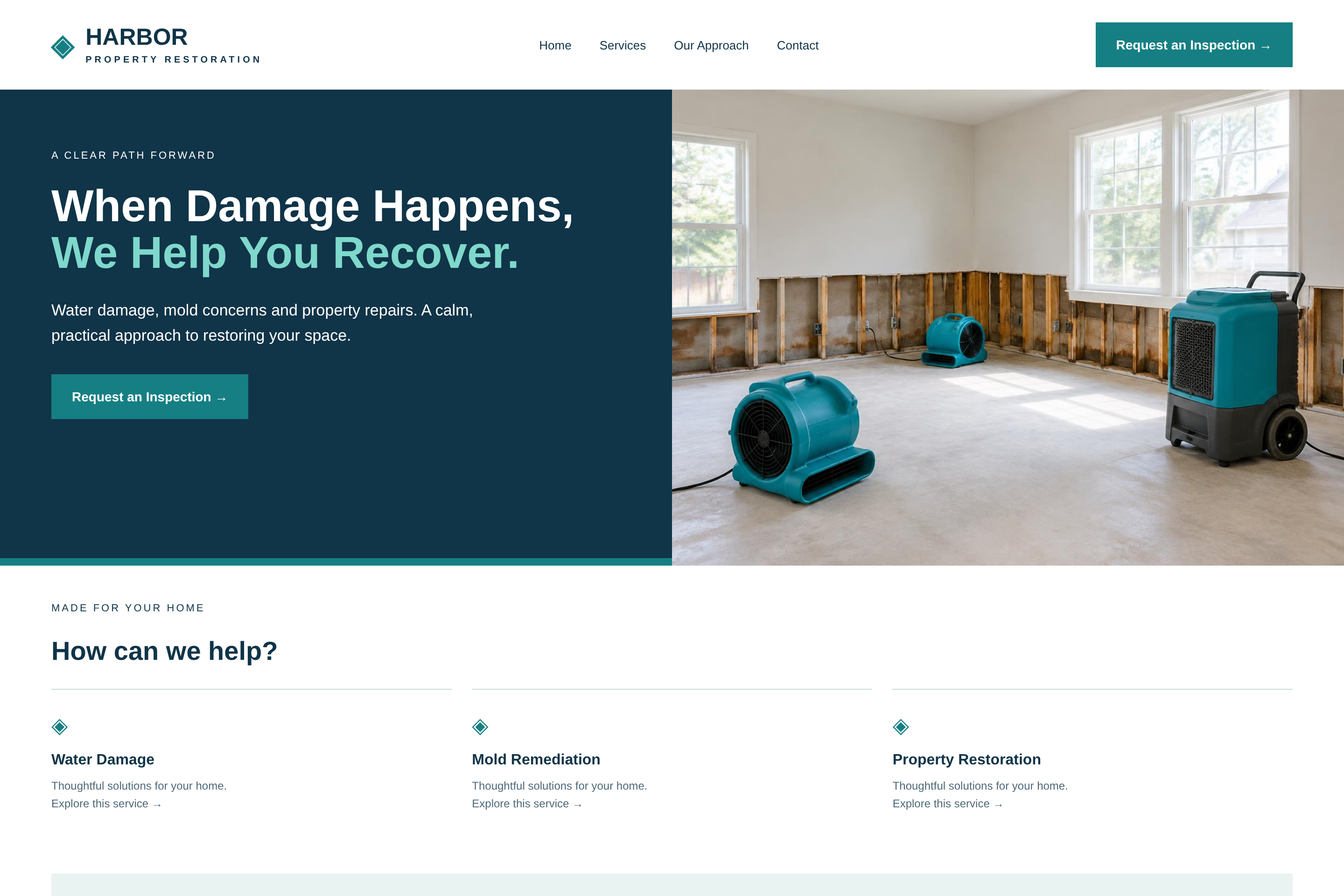Harbor Property Restoration desktop design