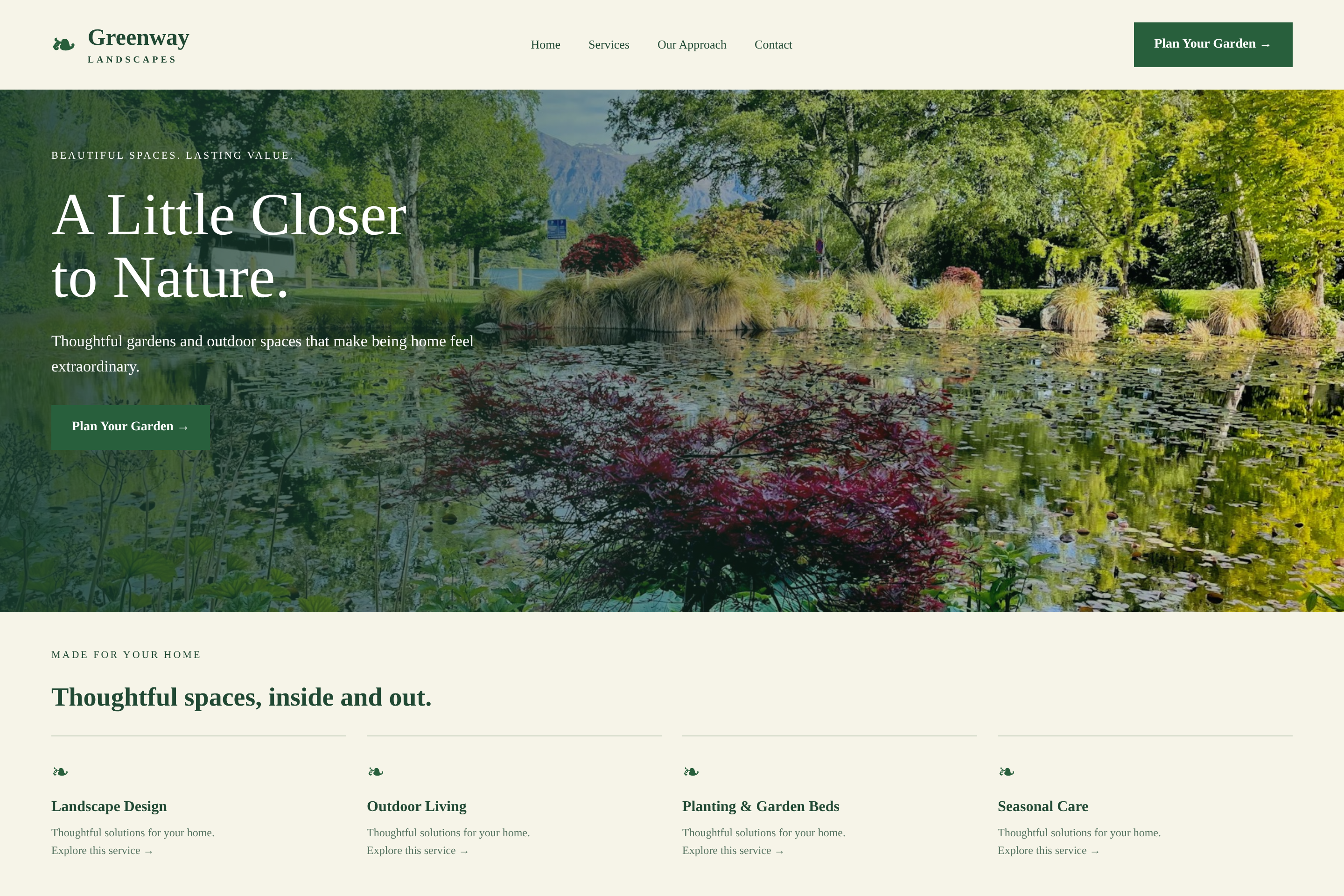 Greenway Landscapes desktop design