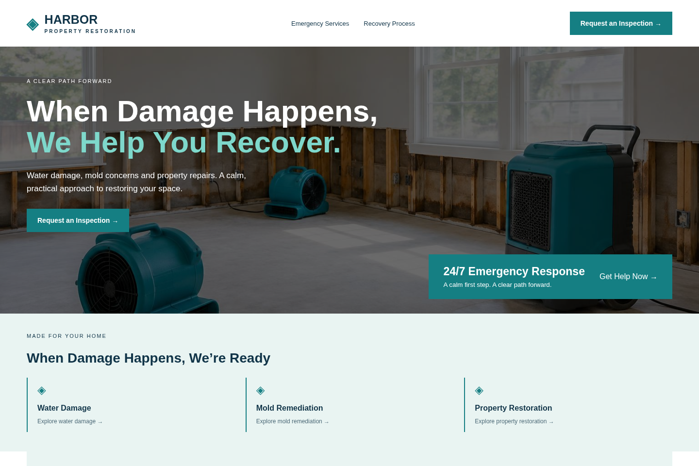 Harbor Property Restoration desktop design