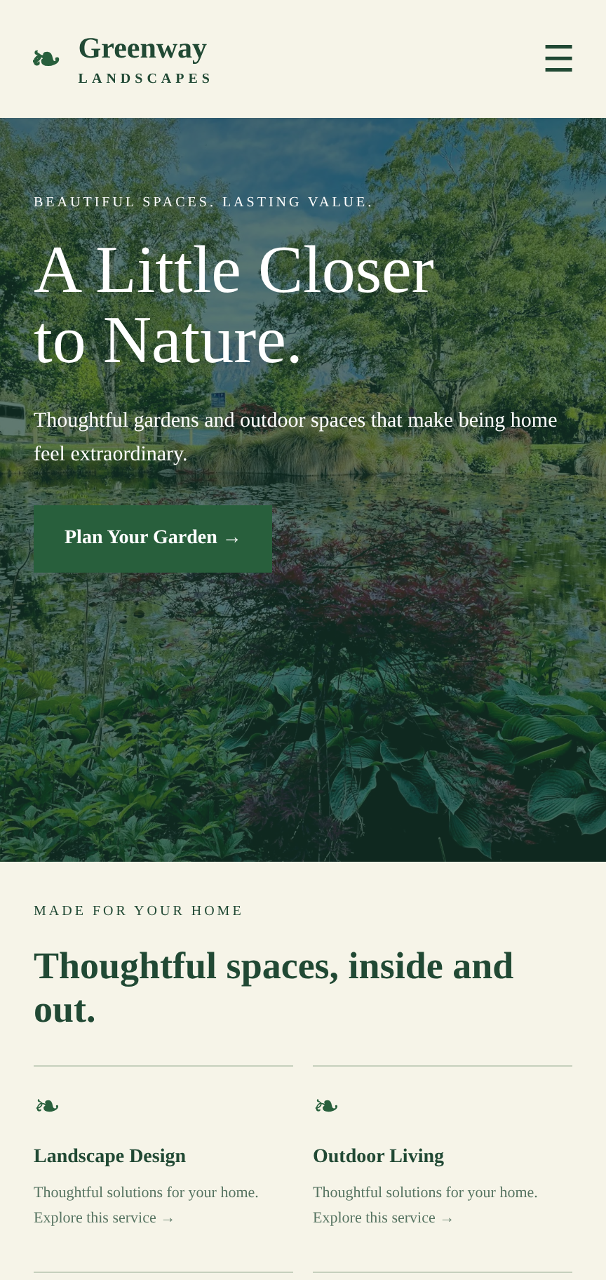 Greenway Landscapes mobile design