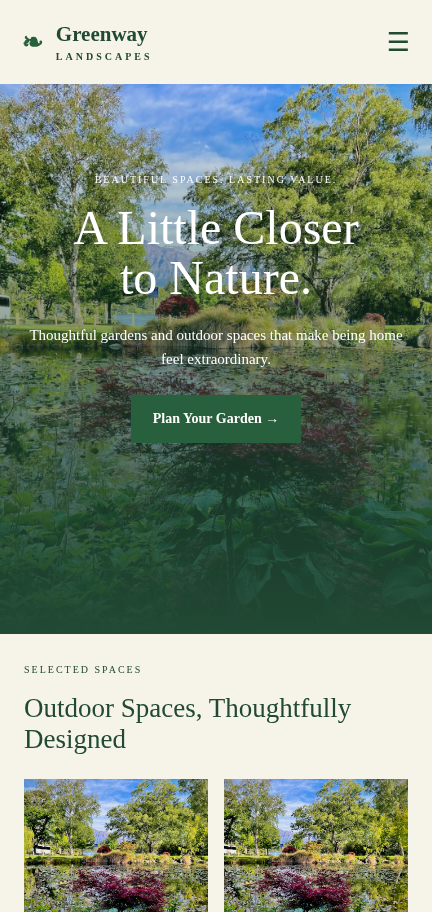 Greenway Landscapes mobile design