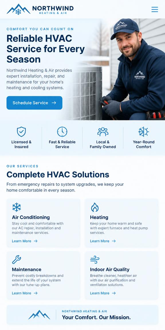 Northwind Heating & Air mobile design