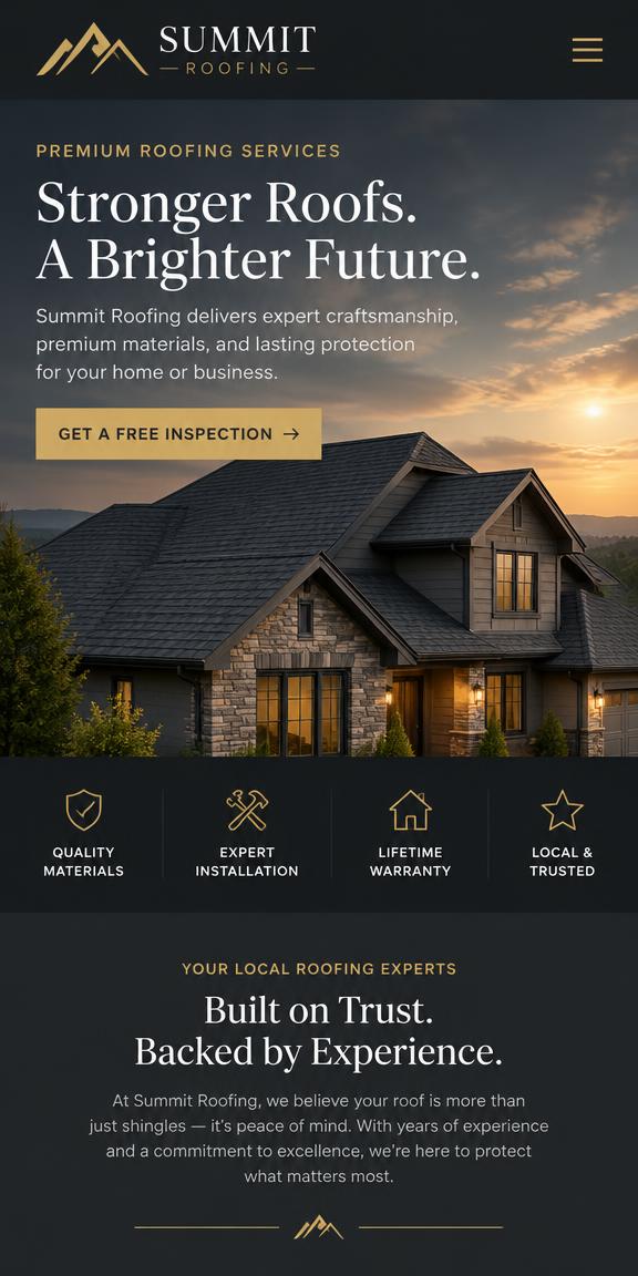 Summit Roofing Co. mobile concept